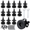12 Packs Heavy Duty Furniture Levelers 3/8''-16 Thread w/ T-Nut Kit Furniture Leveling Feet Adjustable Furniture Levelers for Tables,Cabinets,Chairs,Workbench,Sofa and More,Large Base Supports 2640LBs