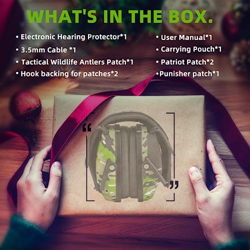 PROHEAR Electronic Ear Protection for Shooting with 4X Sound Amplification, Gun Range Hearing Protection Muffs, NRR 23dB Noise Reduction Headphones for Hunting, Camo - style: Electronic-camo