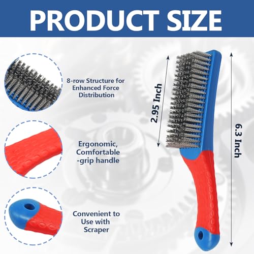 Zorfeter 2 PCS Heavy Duty Wire Brushes, for Cleaning/Metal Rust Removal