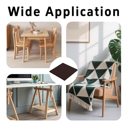 16PCS 3.54 x 3.54 Inch Square Felt Pads, Soft Adhesive Non-Slip Backed Felt, Cuttable Floor Protectors for Furniture Legs, Brown Anti Scratch Furniture Pads - size: 3.54 x 3.54 Inch