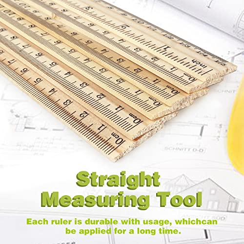 ZZTX 3 Pack Wooden Ruler 6 Inch（15 cm) - color: 3 Pack, 6 Inch