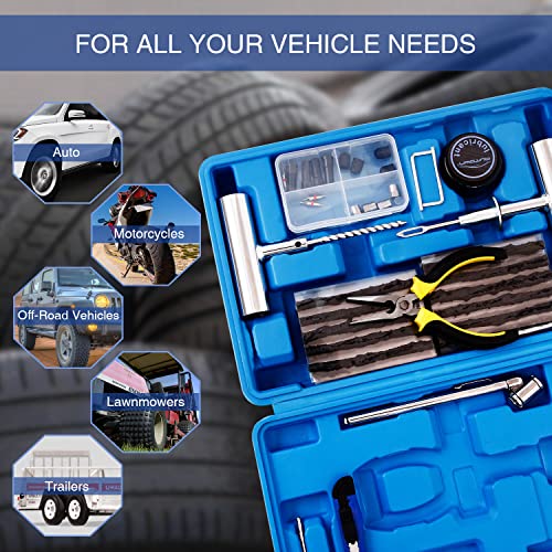 AUTOWN Flat Tire Repair Kit 68pcs, Heavy Duty Tire Plug Kit to Fix Puncture - size: 67pcs