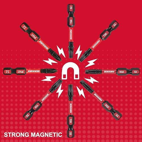 GEINXURN Impact Tough Phillips Square Torx 2 in. Insert Driver Bits, 35Pack Bulk T20/T25/PH2/SQ2 Screwdriver Power Bits Set - size: MIXED-35PC