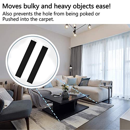 2 Pcs Large Appliance Slider with Pull Strap,Pull Furniture Slides,Moving Furniture Gliders Heavy Duty Sliding Sheet for Moving Heavy Furniture,Cabinets,Safes on Carpet and Hardwood Floor - size: 6.7" X 48" black