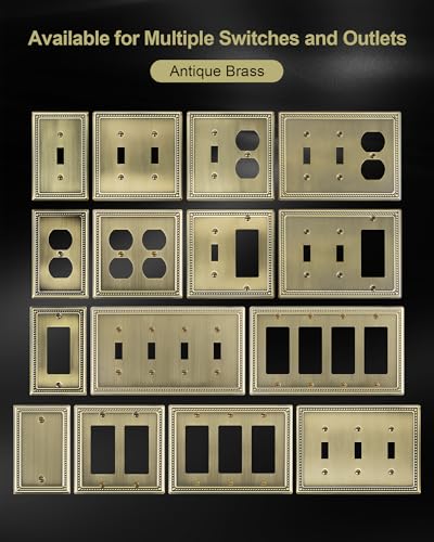 2-Pack Double Duplex Outlet Cover, Antique Brass - size: Double Duplex 2PK