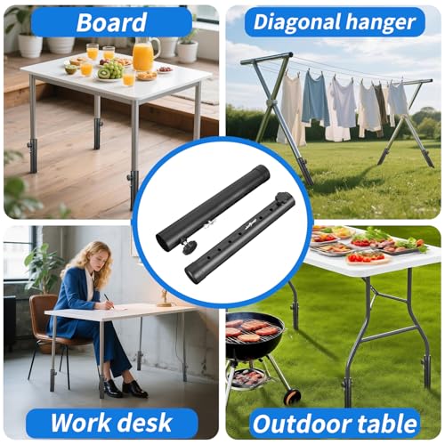 VinBee Folding Table Leg Extenders,Folding Table Risers,7-Levels Height Adjustable Risers for DIY & Office,Dining,Standing Desk 4Pack(7 Level 17.3 inch) - size: 17.3 inch(7 LEVELS)