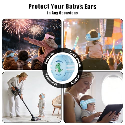 Floriogra Baby Headphones for Noise - Baby Ear Protection for Babies and Toddlers up to 36 Months - Babies Noise Cancelling Headphones - Infant Ear Protection Earmuffs Against Hearing Damage - color: Blue