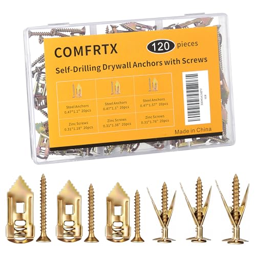 3 Sizes Self Drilling Drywall Anchors Kit with Screws Heavy Duty