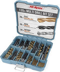 Hi-Spec Drill Bit Set Multi SAE - 11 Sizes 1/16in to 3/8in - HSS Titanium - size: 130pc
