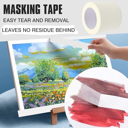 Masking Tape 2 inch Wide, 2 Pack General Purpose Beige White Painters Tape for Crafts Painting Labeling Edge Finishing, 2 inch X 55 Yards X 2 Rolls - color: Beige White, size: 2 inch x 55 yards, 2 rolls