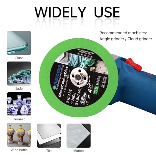 4-1/2x7/8 inch Tile Cutter Glass Cutting Disc for Angle Grinder Glass Ceramic Diamond Cutting Blade Disc for Grinding Jade, Crystal, Wine Bottles. (3PCS) - size: 4-1/2"