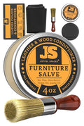 Furniture Salve for leather, leather conditioner, furniture balm, shoe polish kit, wood restorer for furniture, bees wax furniture polish 4 oz