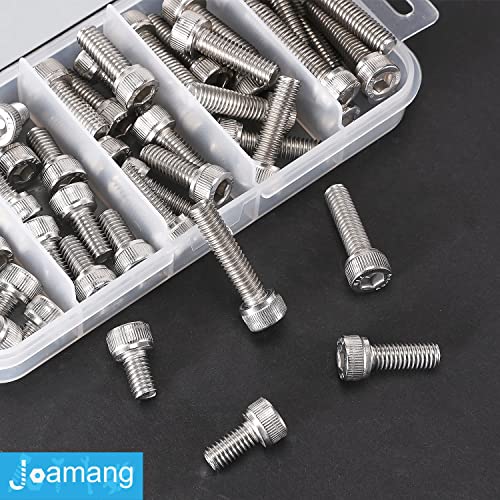 M6 x 10mm 14mm 18mm 20mm 25mm Socket Head Cap Screws Bolts, Stainless Steel 304, Metric Allen Hex Drive, Bright Finish, Fully Threaded, Assortment Kit 50PCS - size: Socket M6x10-25 mm