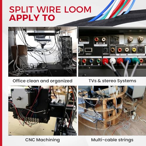 1/2"-65ft Automotive Mesh Woven Wire Sheathing Split Wire Loom - style: 1/2" - 65 Feet