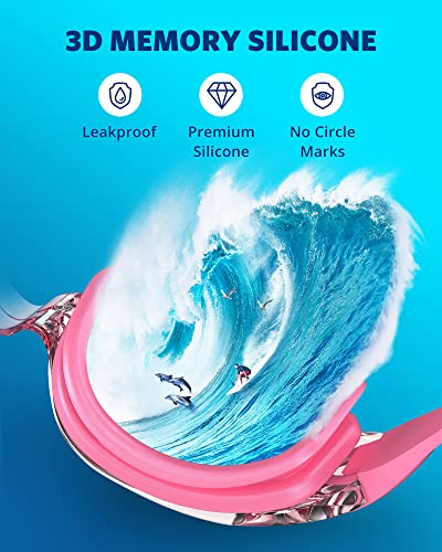 Aegend Swim Goggles, Swimming Goggles No Leaking Full Protect Adult Youth - color: Rose Red