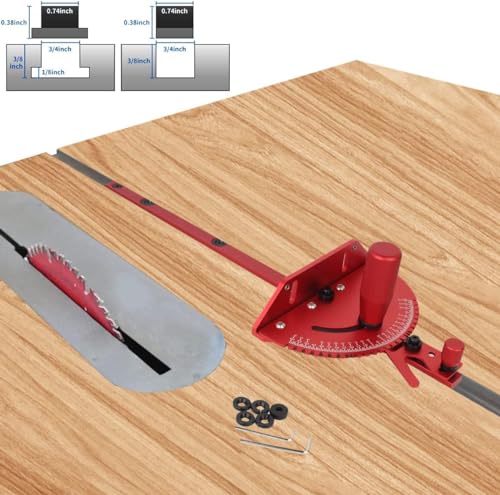 Aluminum Precision Miter Gauge for Maximum Stock Support and a Repetitive Cut Flip Stop - color: Miter Gauge & Fence-bl