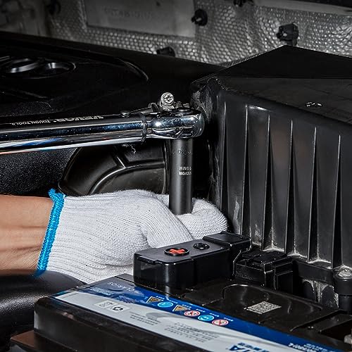 VEVOR 1/2" Drive Impact Socket Set, 23 Piece Socket Set SAE （7/16" -1"）& Metric （13-24mm）6 Point Cr-V Alloy Steel for Auto Repair with Ratchet Handle Rugged Construction Storage Case - size: 1/2" 23 PCS