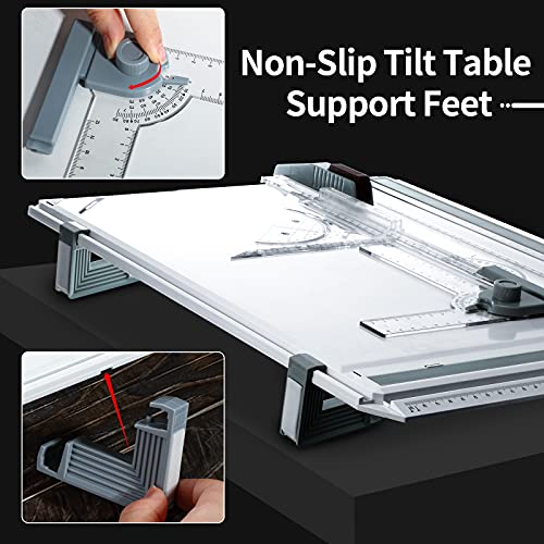 Zonon A3 Portable Drawing Board, Multi-Function Metric Drafting Table Drafting Board with Clear Rule Parallel Motion and Angle Adjustable Measuring System(A3) - size: A3
