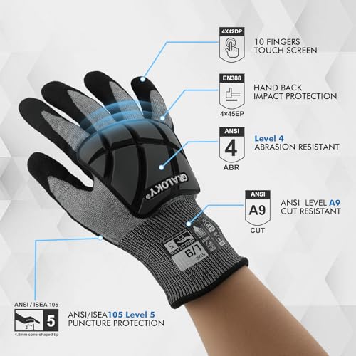 Safety Work Gloves,Level 5 Puncture Resistant,Impact Gloves