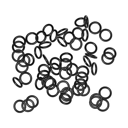 50 PCS Nitrile Rubber O Ring 6mm OD 4mm ID 1mm Width, Metric Buna-N NBR Sealing Gasket Plumbing, Gas, Automotive and Faucet Repair, Resist Oil and Heat O-Rings, Black - size: 6x4x1mm