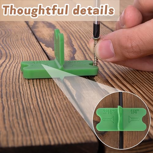 4 Pcs ABS Deck Spacer Tool, 4 Thicknesses Green Deck Board Spacers - color: Green-4