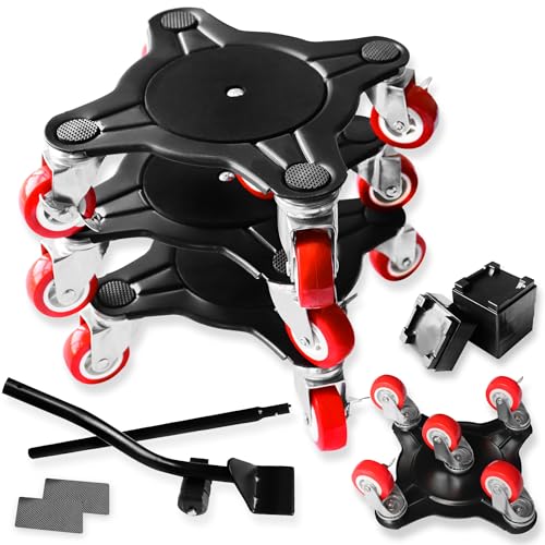 XXL Furniture Movers with 5 Wheels - Enhanced Furniture Dolly & Lifter Sliders Tool for Easy Moving Refrigerator Couch Desk, Heavy Duty Moving Dolly, 3000lbs Load Capacity(Black 4Pack+1Lifter) - size: XXL 750 lbs each (3,000 lbs total for 4)