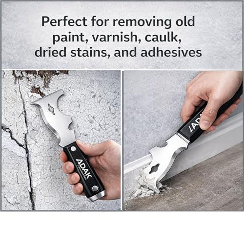 Adak 10-in-1 Paint Scraper and Painter’s Tool – Multi-Purpose Painter’s Knife, Putty & Spackle Scraper for Wood, Metal & Wall Repairs – Ideal for Painting, Cleaning & Finishing Jobs