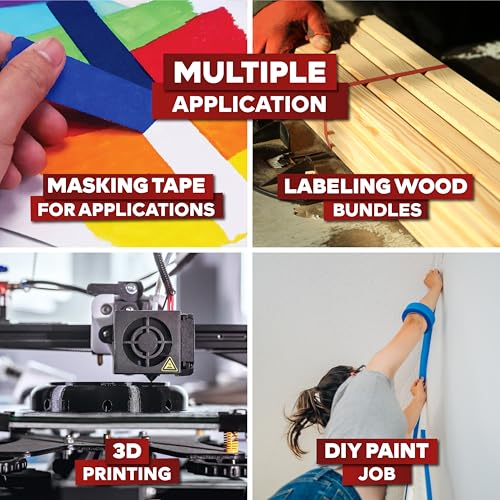 XFasten Professional Blue Painters Tape 2 Inch x 60 Yards (3-Pack) Bulk Blue Masking Tape for Painting Walls | Residue-Free - size: 2 Inches x 60 Yards (3-Pack)