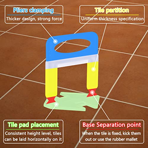 2000 PCS Tile Leveling System Spacers Clips 1/8''(3.0mm) - size: 1/8 inch*2000