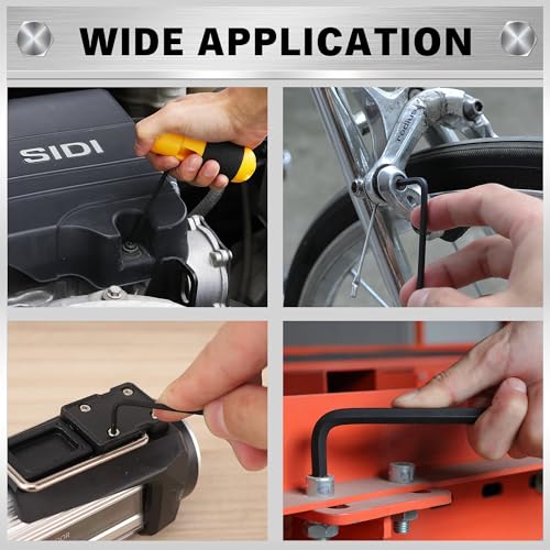ELEAD Hex Key Allen Wrench Set: 27-Piece Premium MM(1.27mm-10mm) & SAE(3/64"-3/8) Allen Key Set with Grip Handle, Long and Short Arm with Ball End, Organized Storage - style: Ball End Allen Key Set