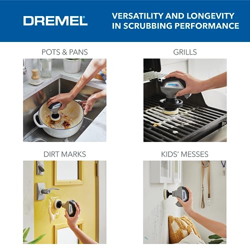 Dremel Versa Power Scrubber Kit with 5 Scrub Daddy Cleaning Sponge Pads - Waterproof Cordless Electric Spin Scrubber, High Speed, Multi-Surface Cleaning for Kitchen, Household, and Bathroom, PC10-07 - style: Versa Kit + 5 Scrub Daddy Pads