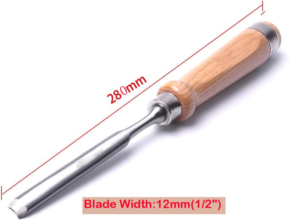 Atoplee Wood Carving Gouge Chrome Vanadium Steel Semi-Circular Carpenter Woodworking Chisel (12mm(1/2")) - size: Semi-Circular-12mm(1/2")