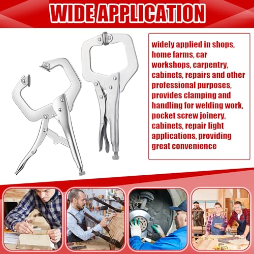 Yexiya 10 Pcs Locking C Clamps, Adjustable with Swivel Pad, 10 Pcs, 4 Inch - size: 4 Inch