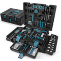 Sundpey 379 Pcs Portable Complete Home and Auto Tool Kit with Drawer Blue - color: Blue