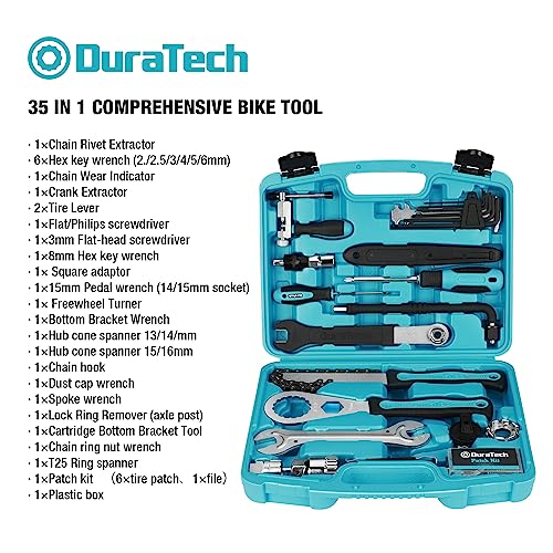 DURATECH 35PC Bike Repair Tool Kit with Carry Storage Case - size: 35 PC