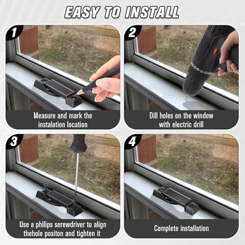 Saillong 3 Pack Window Sash Locks Compatible with Prime-Line F2590, Black - color: Black