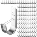 100 Pack 2 Inch Cable Support J Hook Wall Mount J Hook with Retainer Clip, Galvanized Steel for Cable Management & Organization Solution - size: 100 Pack-