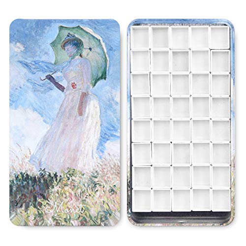 qianshan 40Pcs Empty Half Pans Watercolor Tin Palette with Magnetic Stripe - color: Monet