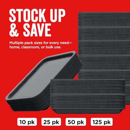 Hygloss Black Foam Trays for Food & Crafts, 5.75 x 8.25 Inch, Pack of 25 - color: Black, size: 5.75 x 8.25-Inch, style: 25 Pieces