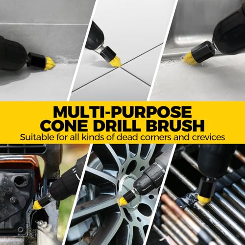 Holikme 6Pc Drill Brush Set - Scrub Brushes with Extension for Home Clean - color: Blue