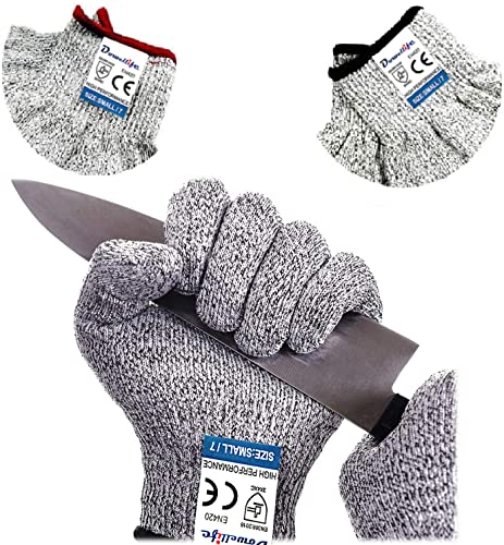 Dowellife Cut Resistant Gloves Food Grade Level 5 Protection, Safety Kitchen Cuts Gloves for Oyster Shucking, Fish Fillet Processing, Mandolin Slicing, Meat Cutting and Wood Carving. (Medium-2 Pairs) - size: Medium (Pack of 2), style: Original