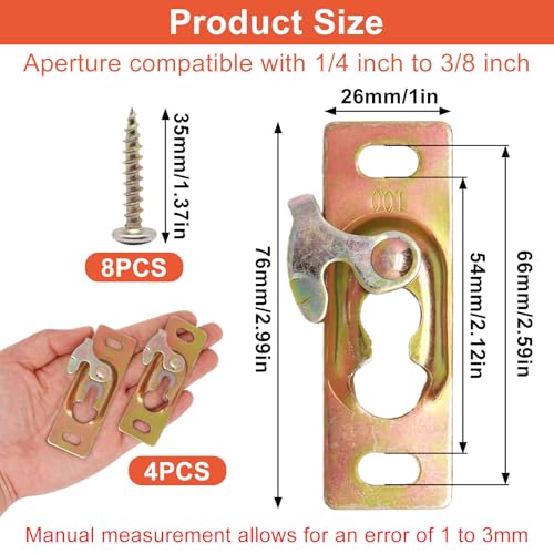 Pocket Door Hardware Kit, 4PCS Sliding Door Hanger, Pocket Door Rollers Connection Plate with Mounting Screws, RV Sliding Door Hardware