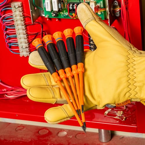Klein Tools 6233INS Insulated Precision Screwdriver, #0 Phillips Mini Electrician Screwdriver, 1000-Volt, Cushion-Grip Handle - style: #0 Phillips