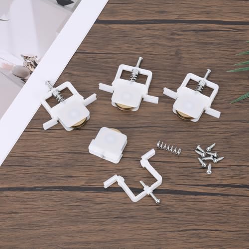4pcs Sliding Screen Door Rollers, 1in Spring Loaded Rollers Replacement Roller Assembly with Carbon Steel Ball Bear Replaces B646 B737 B691 B695 Door Wheels
