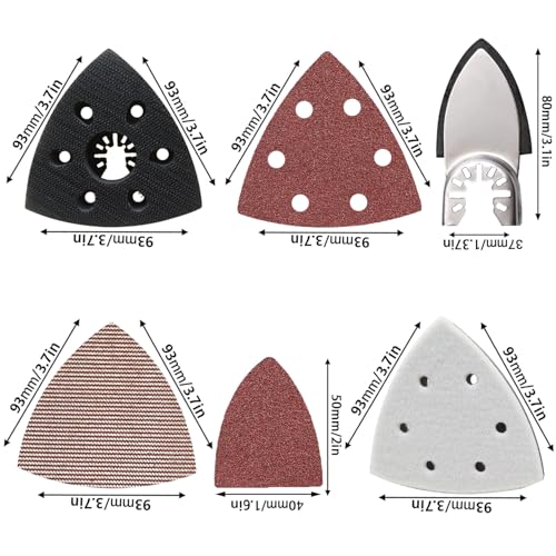 FOWOK 138Pcs Oscillating Tool Sanding Pads Kit for Finishing Detail Sanding - style: 138Pcs