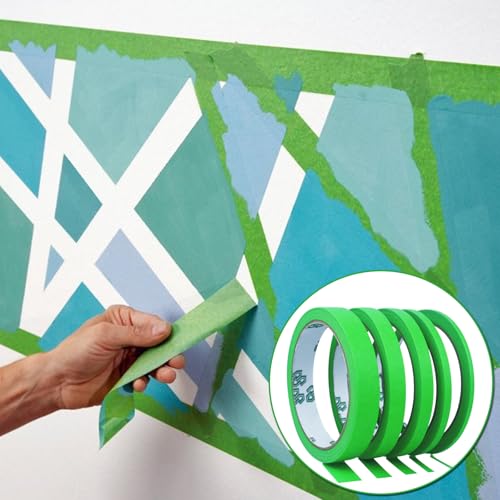 5 Rolls Pinstripe Tape Thin Painters Masking Tape - color: Green