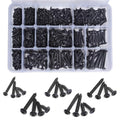 542PCS #4#6#8#10#12 Phillips Head Screw Set Stainless Steel Wood Screws Assortment Kit, Assorted Sheet Metal Self Tapping Screws, 18-8(304) Stainless Steel (pan Black) - style: pan black