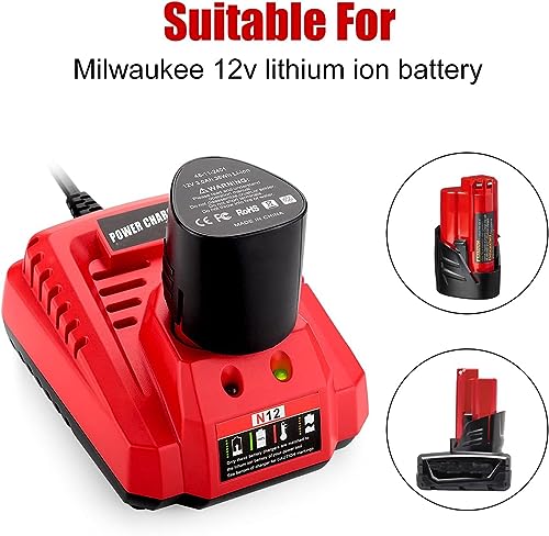12V Rapid Charger Replacement for Mil-Waukee 12V Battery Charger 48-59-2401