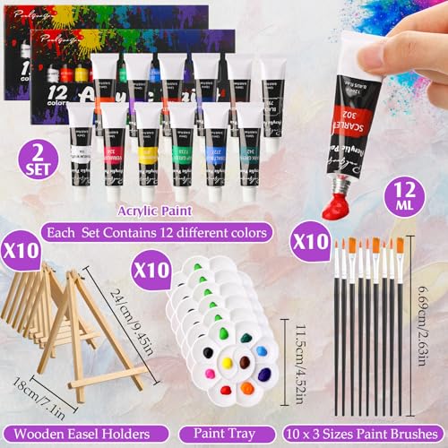 Ctosree 72 Pcs Lovely Couple Paint and Sip Kit for Adults 8'' x 10'' Pre Drawn Canvas for Painting DIY Pre Printed Canvas for Party Favor Afro Acrylic Painting Kit Wood Easel Brushes Date Night Bulk - style: Lovely Couple