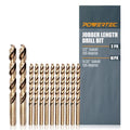 POWERTEC 1/2" & 9/32" Cobalt Drill Bits - 12 Pack - M35 HSS Jobber Length Twist Bits with 135° Tip for Drilling Wood, Metal, Stainless Steel, Nickel Alloy, Cast Iron & Plastic (QDB2103) - style: 12PK 1/2" & 9/32" Cobalt Drill Bits (M35 135°)